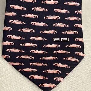 Versace Navy and Pink Race Car Tie silk